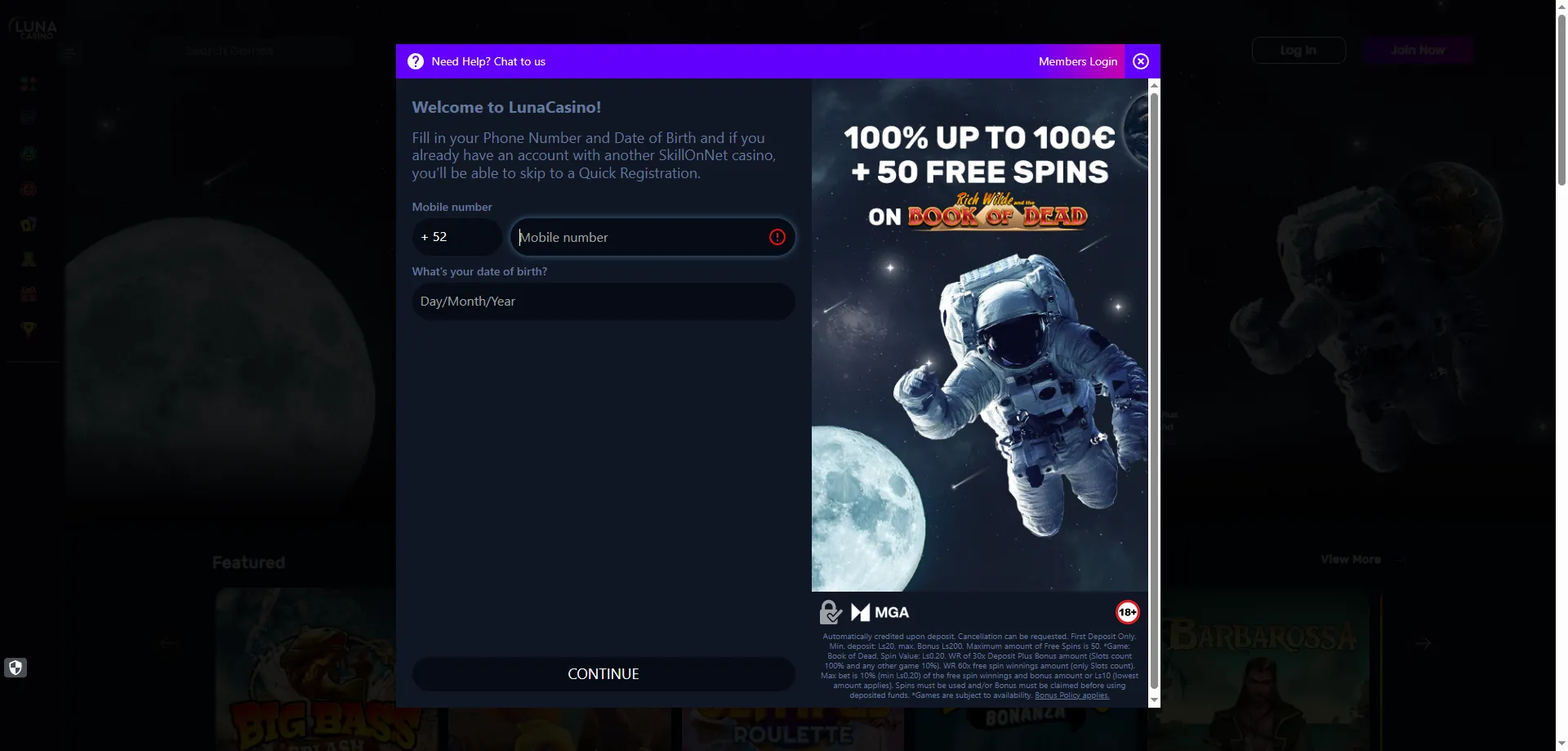 Registro en Luna Casino paso a paso desde México